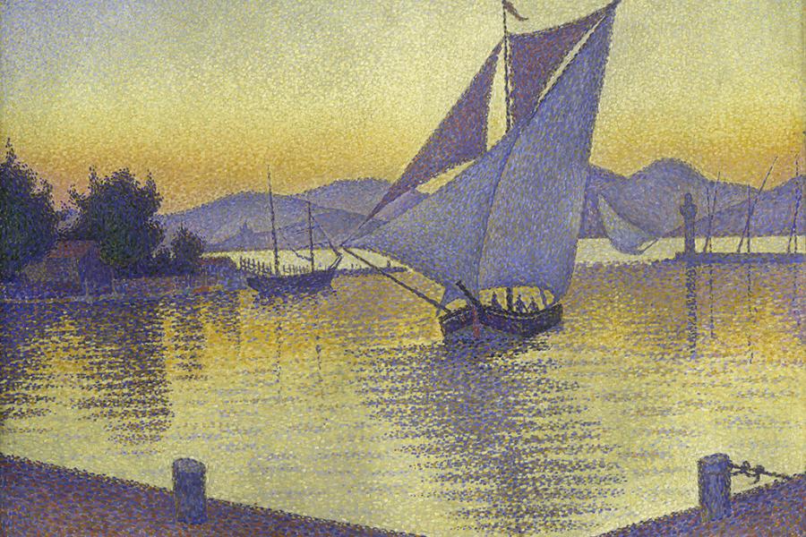 Bild: Paul Signac, Der Hafen bei Sonnenuntergang, 1892, Hasso Plattner Foundation