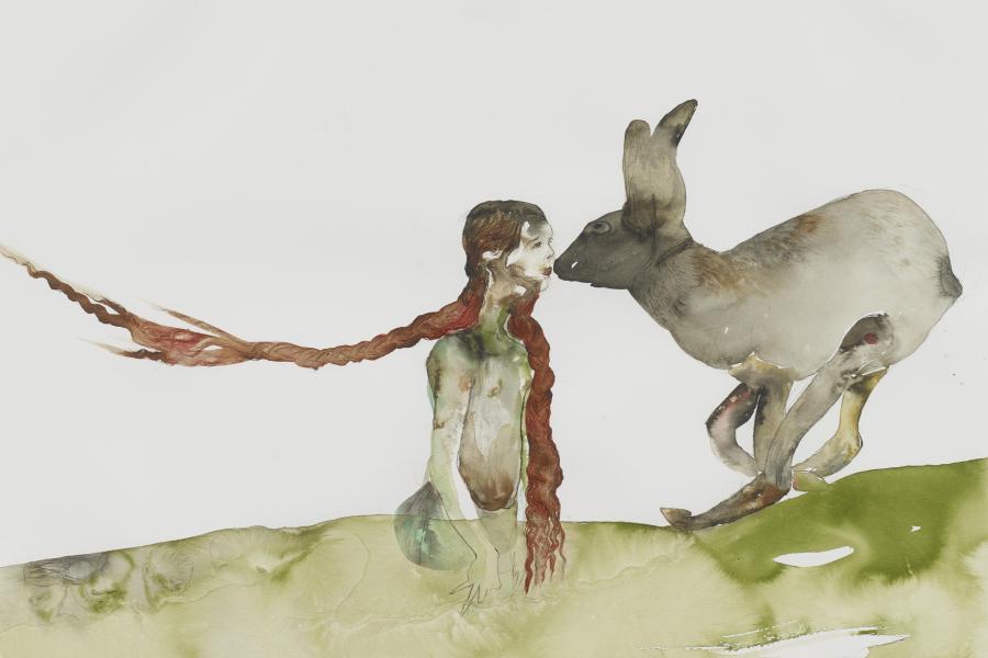 Cornelia Schleime (1953)  "Tierische Liebe" | 2007 Taxe: 1.600 – 2.000 Euro