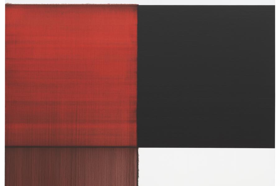 Callum Innes, Exposed Painting Crimson Red, 2014, Hilti Art Foundation © Callum Innes