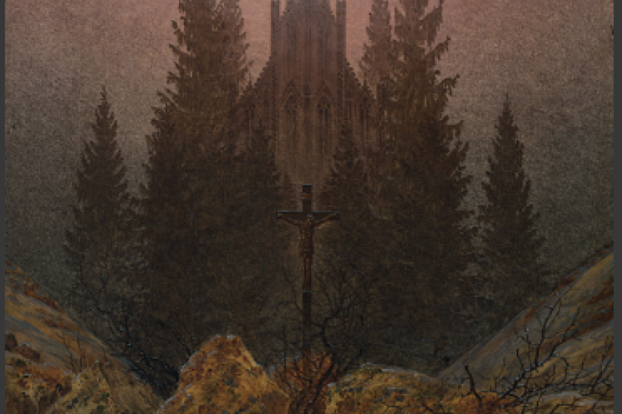 Caspar David Friedrich | Kreuz im Gebirge, um 1812, Öl auf Leinwand, 45 x 38 cm, Kunstpalast, Düsseldorf © Kunstpalast, Düsseldorf, Foto: Horst Kolberg - Artothek