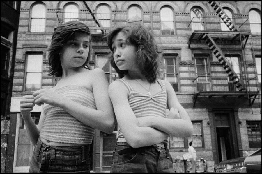 Susan Meiselas, Dee and Lisa on Mott Street. Little Italy, New York City, USA, 1976