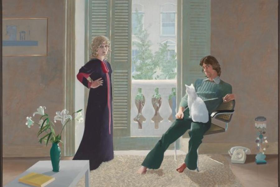 David Hockney, Mr. and Mrs. Clark and Percy, 1970–1971, Acryl auf Leinwand, 213,4 x 304,8 cm / 84 x 120" © David Hockney, Collection Tate, U.K.