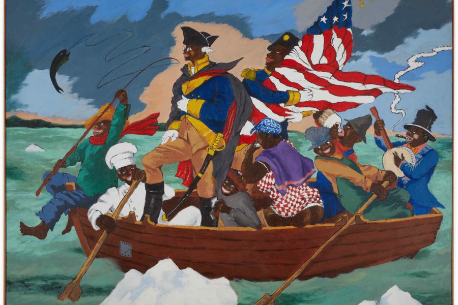 Robert Colescott George Washington Carver Crossing the Delaware: Page from an American History Textbook, 1975