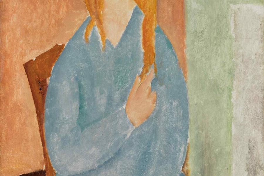 10680 Amedeo Modigliani, Jeune Fille Assise, Les Cheveux Dénoué