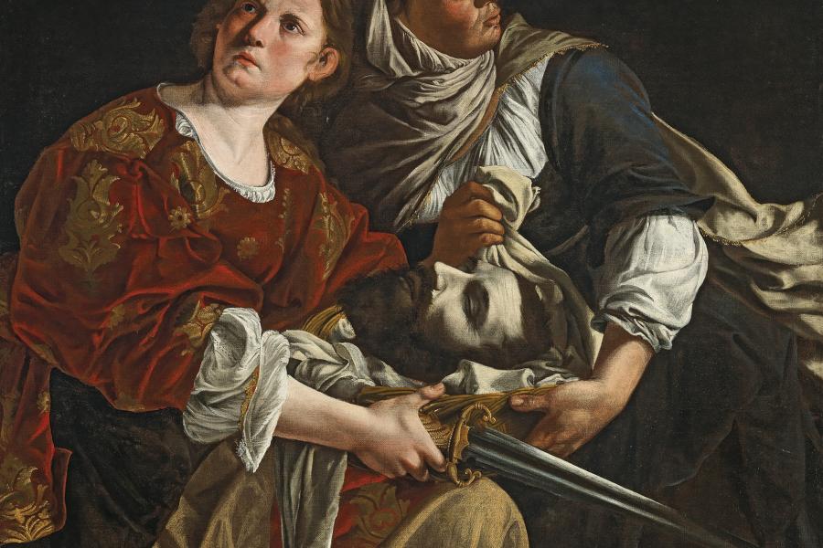 Artemisia Gentileschi (1593 - 1653) Judith mit der Dienerin und dem Haupt des Holofernes, Öl auf Leinwand, 115 x 116,4 cm, Schätzwert € 300.000 - 400.000