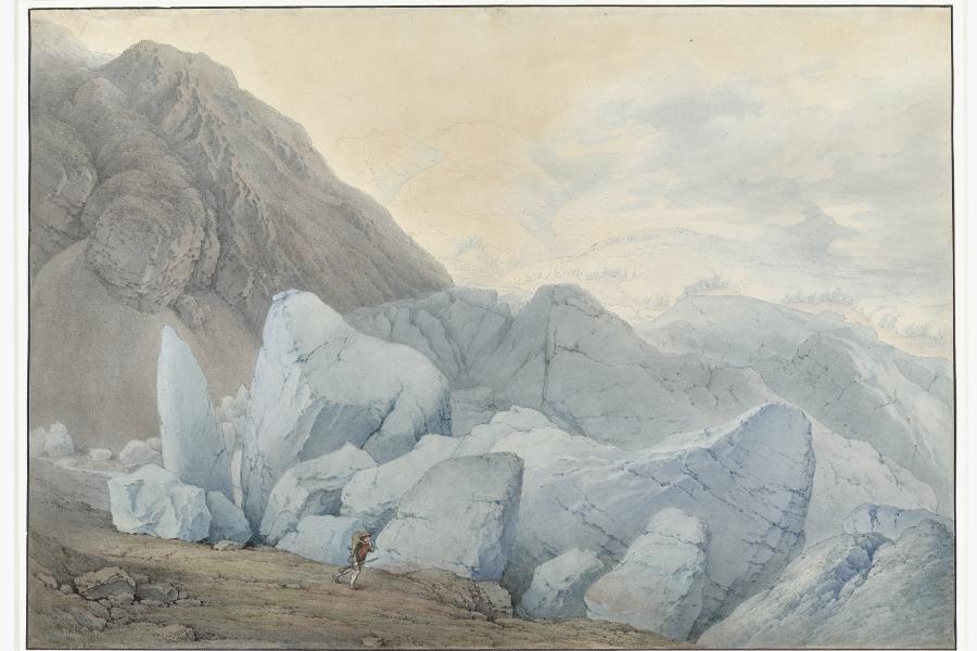 Jakob Gauermann, Gurgler Ferner, um 1801–1805 Feder in Braun und Aquarell auf Papier   © TLM