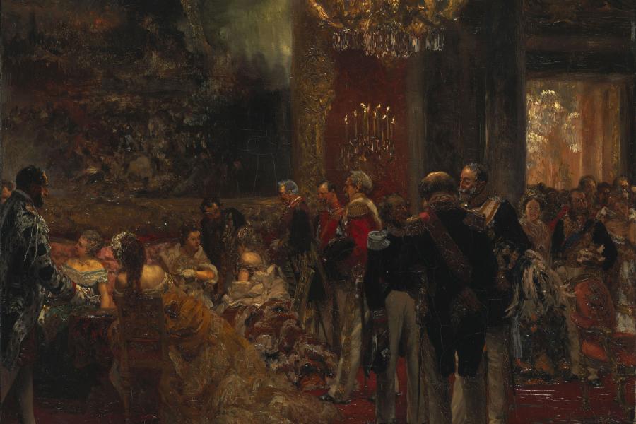 Adolph von Menzel: Ballpause, 1870, Öl auf Leinwand, Bayerische Staatsgemäldesammlungen – Neue Pinakothek, München © Bayerische Staatsgemäldesammlungen