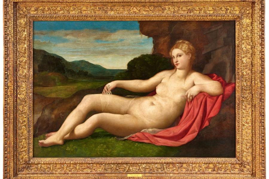 Lot 2019 Nr. 406 691 Jacopo Negretti, gen. Palma Vecchio (1480 – 1525) Liegende Venus in Landschaft Öl auf Leinwand, 112 x 165 cm Ergebnis: € 750.000