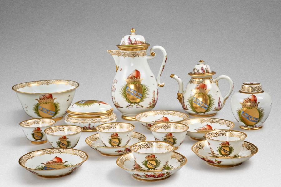 10776 Lot 94 A rare Meissen armorial tea and coffee service