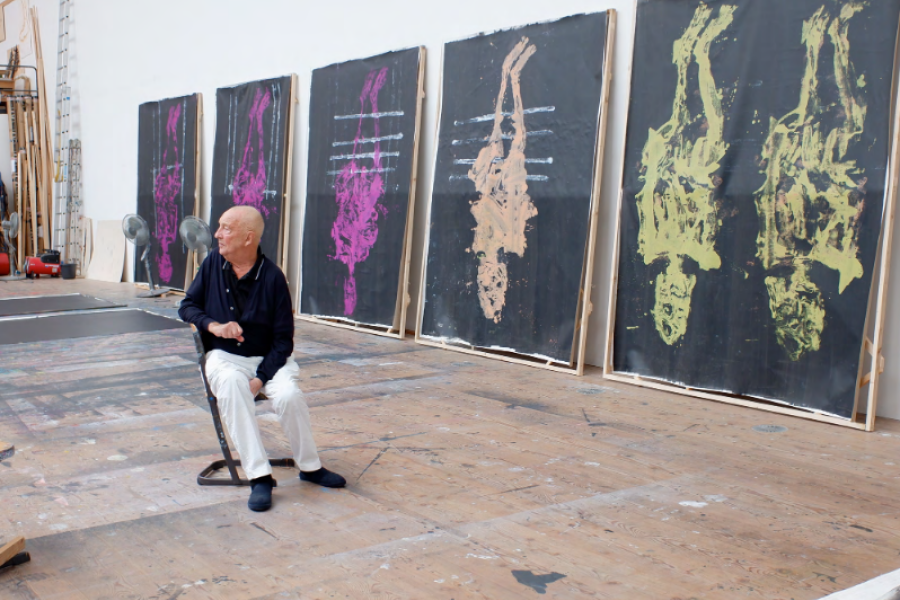 Georg Baselitz im Studio, 2021 © Elke Baselitz 2021