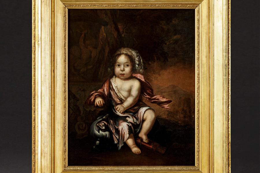 Prinz von Oranien als Amor", ein Ölgemälde auf Eichenholz, angeboten. Gemalt und signiert von Nicolas Maes (1634-93), Meisterschüler des großen Rembrandts, Ausrufpreis: 2.800 €