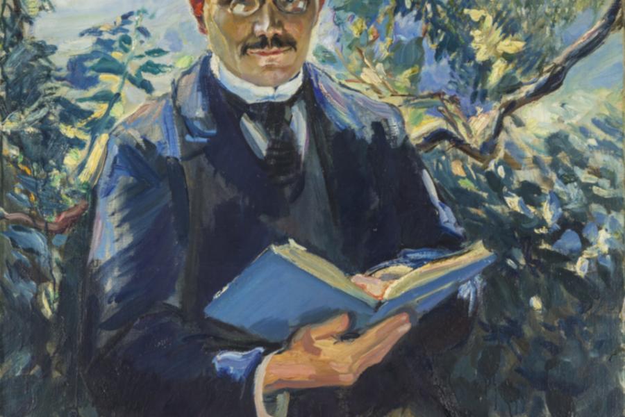 Max Slevogt: Bildnis des Herrn Philipp von Fischer (Der Philosoph), 1903, 97,5 x 77 cm, Öl auf Leinwand, Kulturstiftung Sachsen‑Anhalt, Kunstmuseum Moritzburg Halle (Saale), Foto: Punctum/Peter Franke