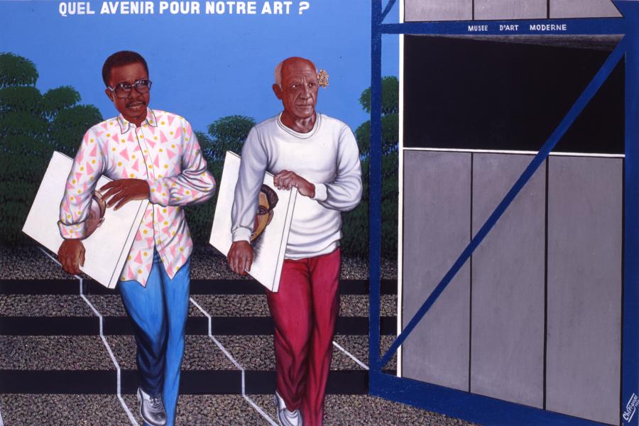 Chéri Samba, Quel avenir pour notre art, 1997, Acryl auf Leinwand © The Pigozzi African Art Collection, Genf