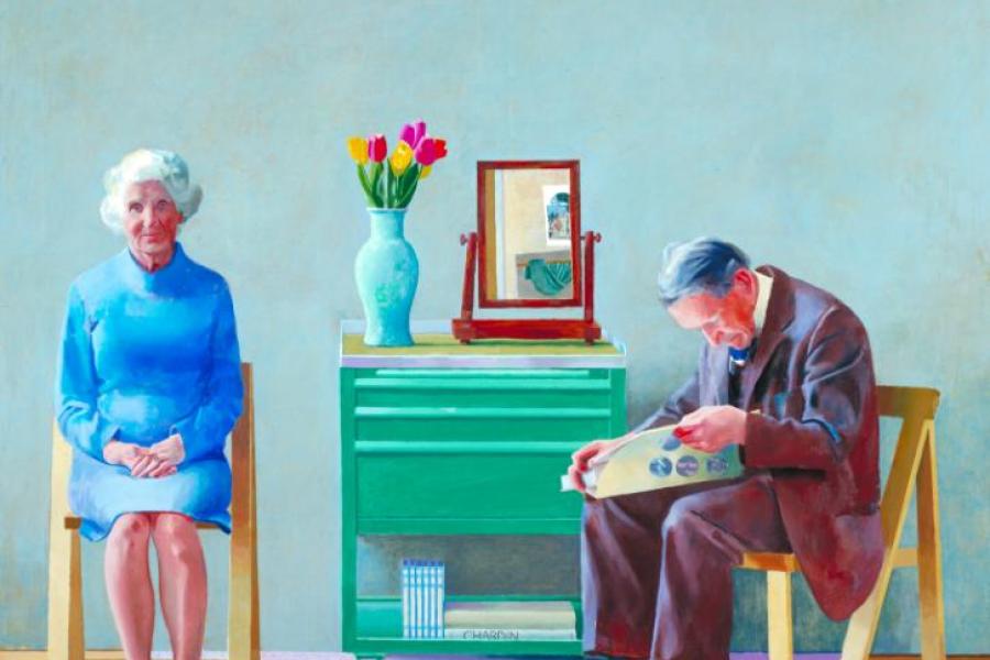 David Hockney, My Parents, 1977, Öl auf Leinwand, 183 x 183 cm, Tate: Purchased 1981 © David Hockney, Foto: Tate