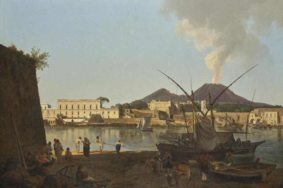 Joseph Rebell, Der Hafen Granatello bei Portici mit dem Vesuv im Hintergrund, 1819  Foto: Johannes Stoll / Belvedere, Wien