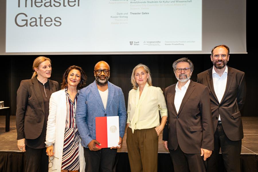 Bettina Götz, Veronica Kaup-Hasler, Theaster Gates, Elke Delugan-Meissl, Gerald Bast, Gerd Zillner  © Jorit Aust