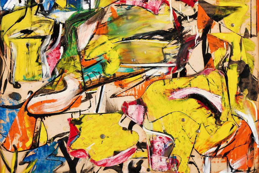 Lot 10 Willem de Kooning, Collage, 1950, oil on lacquer on paper with thumbtacks, est. $18-25 million | 29,000,000