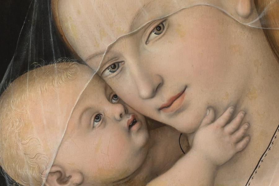 Lucas Cranach d. Ä., Gnadenbild Mariahilf, nach 1537, Malerei auf Holz, 85.6 x 58.5 cm, Innsbruck, Dompfarre St. Jakob  © TLM und Dompfarre St. Jakob, Innsbruck