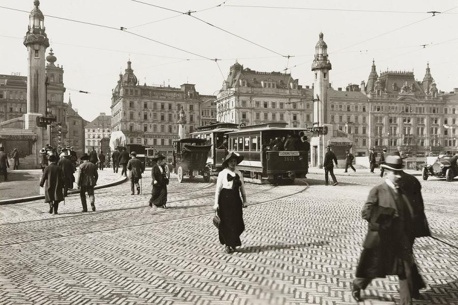 Unbekannt, An der Ferdinandsbrücke, Wien um 1911, Sammlung Wien Museum