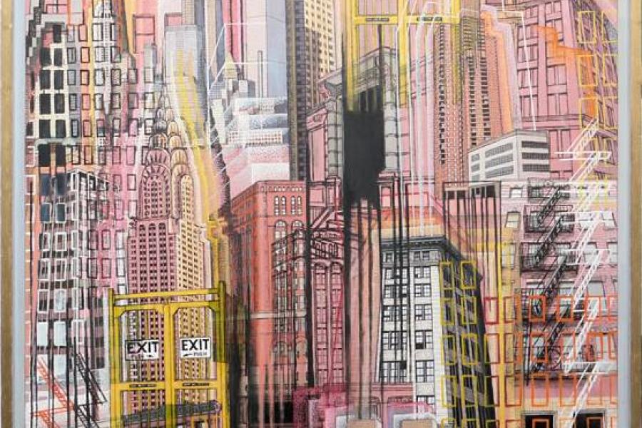 Los Nr. 47 | A294 0047-Christa Dichgans, “New York II”, Ölgemälde von 1981, gerahmt Limit: € 700 Taxe: € 5000-8000