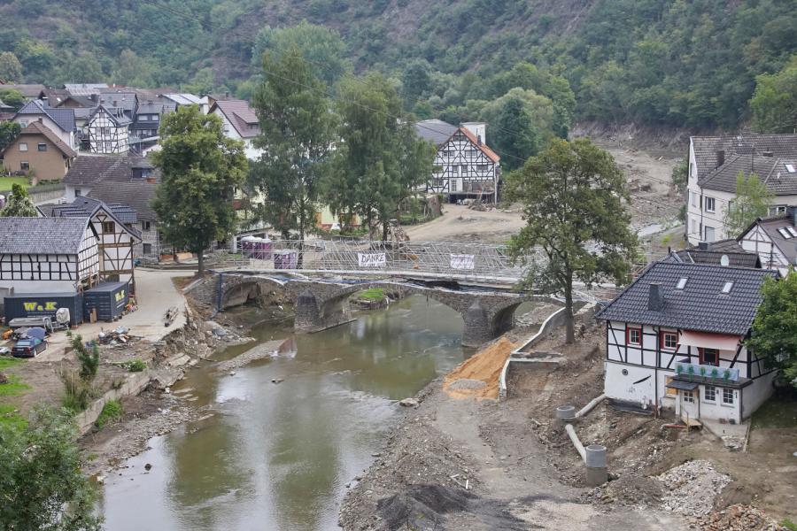 Ortsansicht von Schuld in Rheinland-Pfalz nach der Flutkatastrophe * Foto: Roland Rossner/DSD