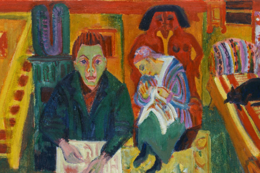 Ernst Ludwig Kirchner (1880-1938) Das Wohnzimmer, 1923 Schließen Öl auf Leinwand 90 x 150 cm Hamburger Kunsthalle © Hamburger Kunsthalle / bpk; Foto: Elke Walford