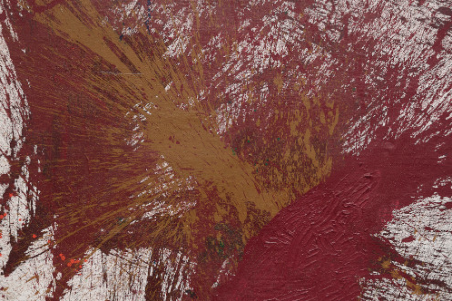 Hermann Nitsch, „Schüttbild“, 2005, Bild: Lilly‘s Art, Bildrecht Wien