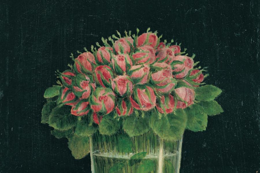 Henri Rousseau, Bouquet de roses, 1882, Öl auf Holz, Sammlung Zander