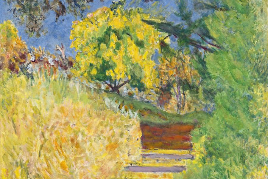 Pierre Bonnard French 1867–1947 Stairs in the artist’s garden 1942–44 oil on canvas 63.0 x 73.0 cm National Gallery of Art, Washington, DC Ailsa Mellon Bruce Collection Photo: National Gallery of Art, Washington, DC