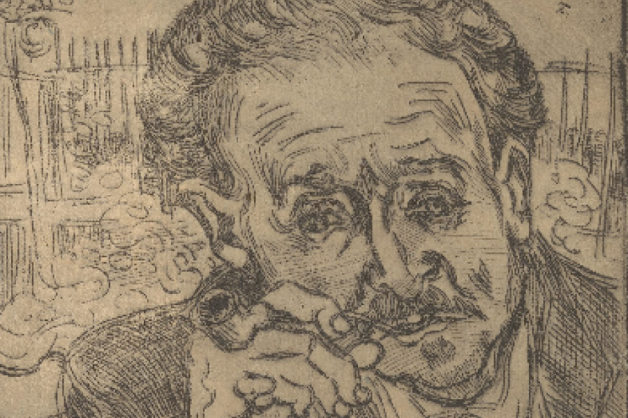 Portrait of Doctor Gachet  Vincent van Gogh (1853 - 1890), Auvers-sur-Oise, June 1890  etching on paper, 14.5 cm x 14.8 cm  Credits (obliged to state): Van Gogh Museum, Amsterdam (Vincent van Gogh Foundation)