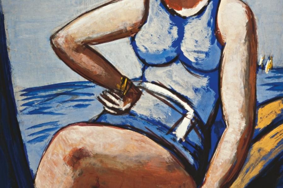 MAX BECKMANN, Quappi in Blau im Boot, 1926/1950 © Sammlung Würth, Foto: Volker Naumann, Schönaich