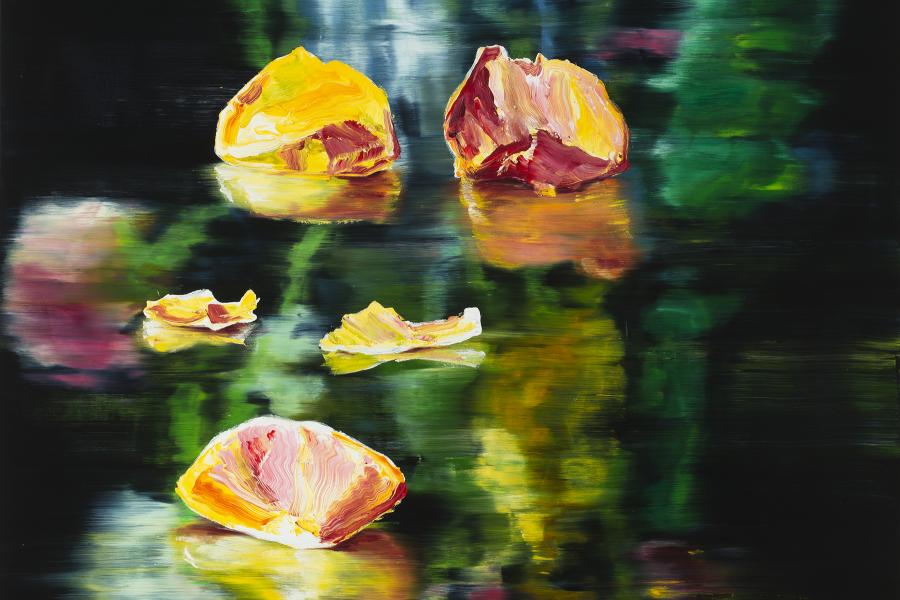 Cornelius Völker (*1965), Blüten, Öl auf Leinwand, Petals, Oil on canvas, 2020, Atelier Cornelius Völker, © VG Bild-Kunst Bonn, 2023