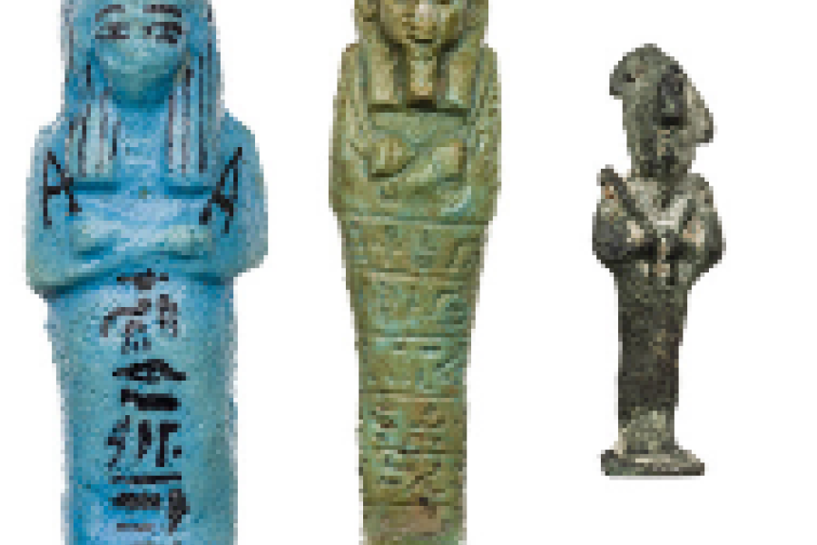 Zwei Uschebtis und eine Osirisstatuette des 1. Jtsd. v. chr.