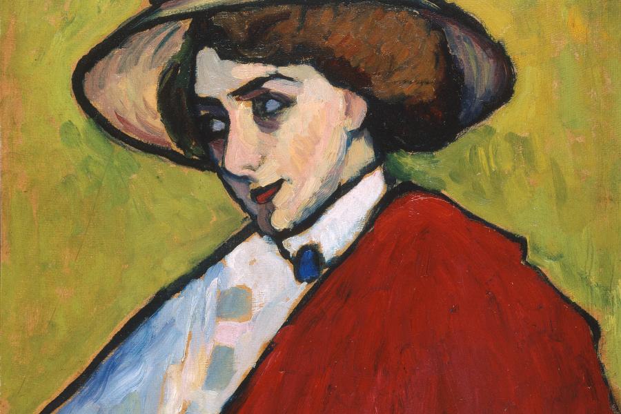 GABRIELE MÜNTER, Bildnis einer jungen Dame mit großem Hut (Polin), 1909 © Privatsammlung. Dauerleihgabe in The Courtauld, London | Foto: Private Collection. On long-term loan to The Courtauld, London/Bridgeman Images © Bildrecht, Wien 2023