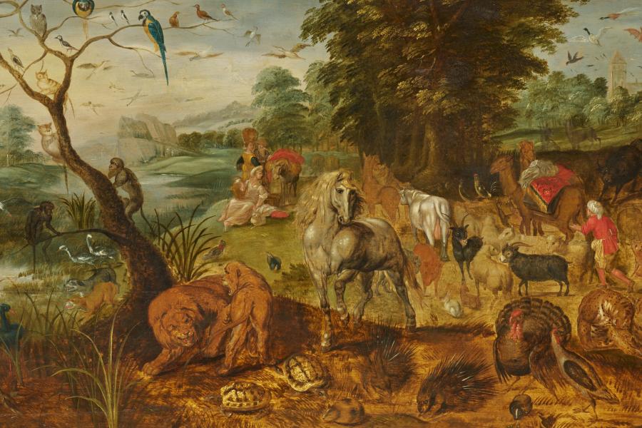 Jan Breughel d.J. (1601 – 1678) Paradieslandschaft mit Einzug der Tiere in die Arche Noah | Öl auf Holz | 70 x 170 cm Taxe: € 150.000 – 300.000