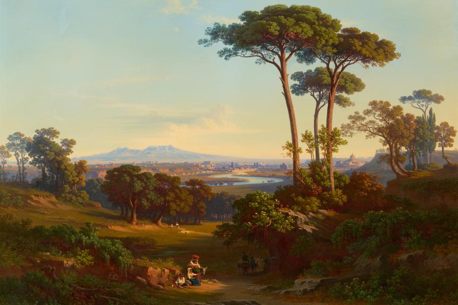 Johann Jakob Frey (1813 – 1865) Ansicht von Rom von Monte Mario | Öl auf Leinwand | 98,5 x 136 cm Taxe: € 30.000 – 40.000