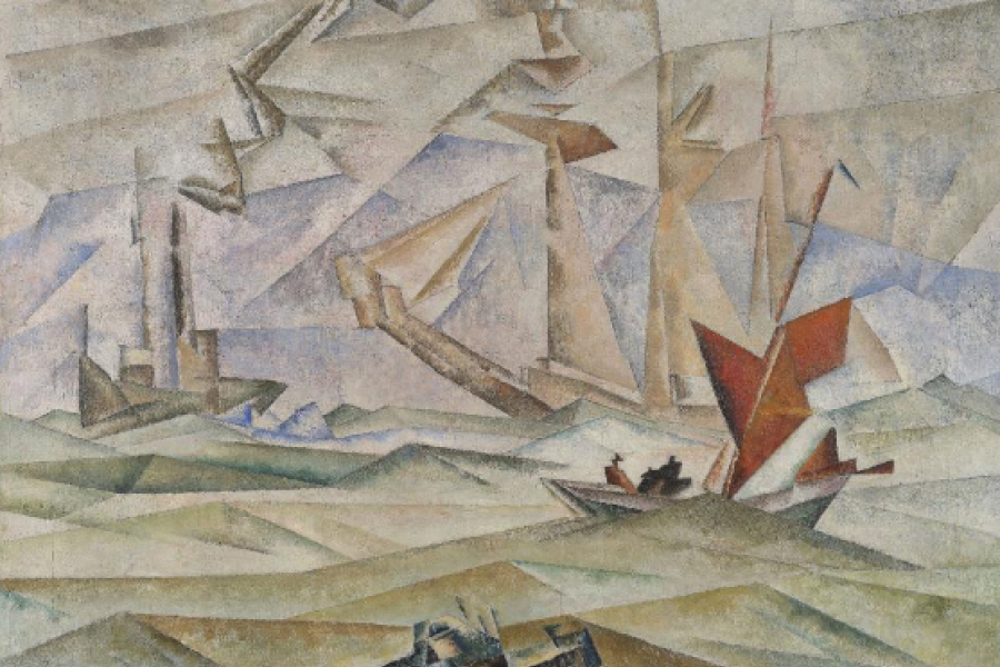 Lyonel Feininger: Marine, 1919 Öl auf Leinwand, 60 cm hoch x 75 cm breit Erworben mit Unterstützung der Ernst von Siemens Kunststiftung und einer anonymen Stiftung Foto: GNM, Georg Janßen|©VG Bildkunst Bonn, 2023