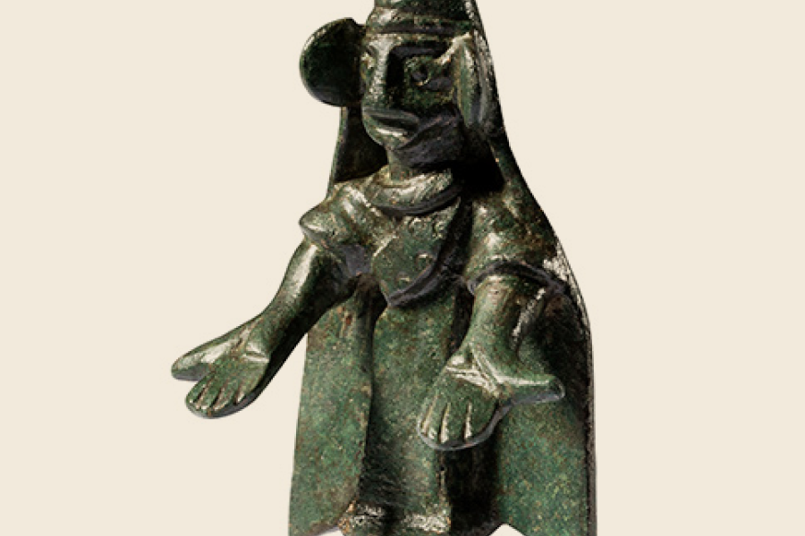 Statuette einer Adorantin aus dem Höhlenheiligtum von Cueva de la Lobera, Castellar (Jaén), Bronze, 4.–2. Jahrhundert v. Chr. © Museu d’Arqueologia de CatalunyaCentre,