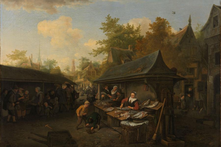 Fish Market, Cornelis Dusart, 1683. Purchase 1808