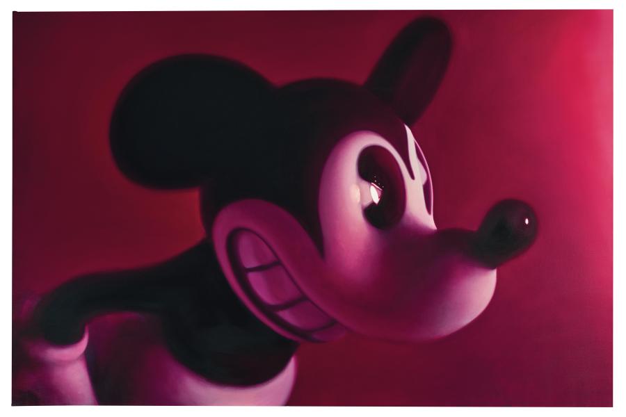 Gottfried Helnwein (Wien 1948 geb.) „Burgundy Mouse 2“, auf der Rückseite signiert und datiert G Helnwein 2014 und betitelt Burgundy Mouse 2, Öl und Acryl auf Leinwand, 172 x 260 cm, erzielter Preis € 182.000, Weltrekordpreis