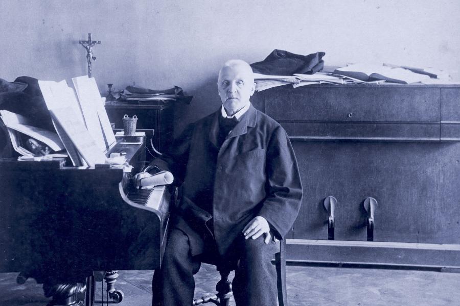 Anton Bruckner in seiner Wohnung in der Heßgasse, Wien.Österreichische Nationalbibliothek