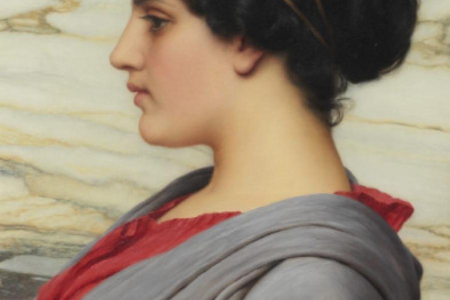 John William Godward Perilla1911 Oil on canvasSigned and dated at top right ‘J.W. Godward 1911’50.8 x 40 cm   PHOTO COURTESY ARTE FOTOGRAFICA, ROME.