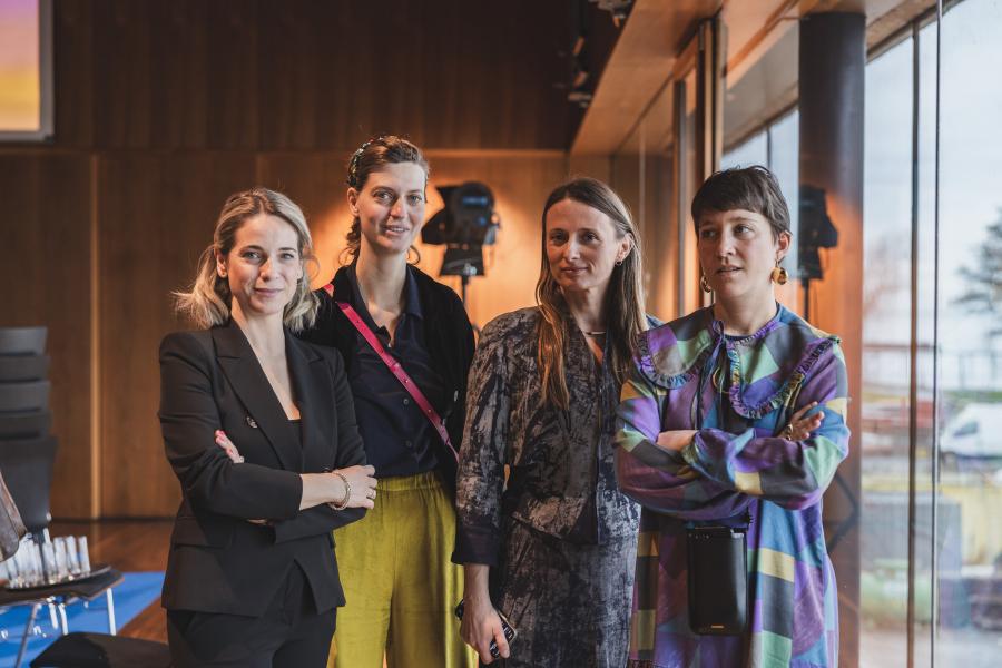 Kurator:innen der STAGE Bregenz 2024 (von links): Verena Kaspar-Eisert, Fiammetta Griccioli, Matylda Krzykowski und Elise Lammer.  Foto: Büro Magma.