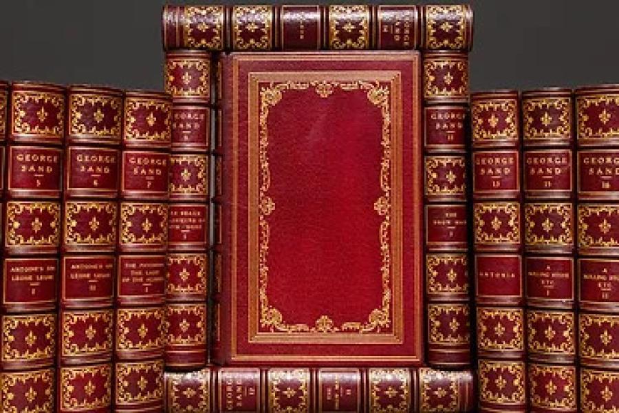 20 Volumes George Sand, Novels bound in full red Morocco