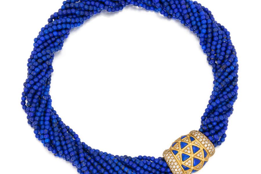 Van Cleef & Arpels Lapislazuli-Diamant-Collier Taxe: € 14.000 – 18.000