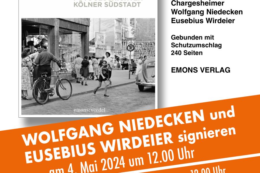 100 Jahre Chargesheimer 1924 - 2024 Fotogeschichten Kölner Südstadt Niedecken Plakat