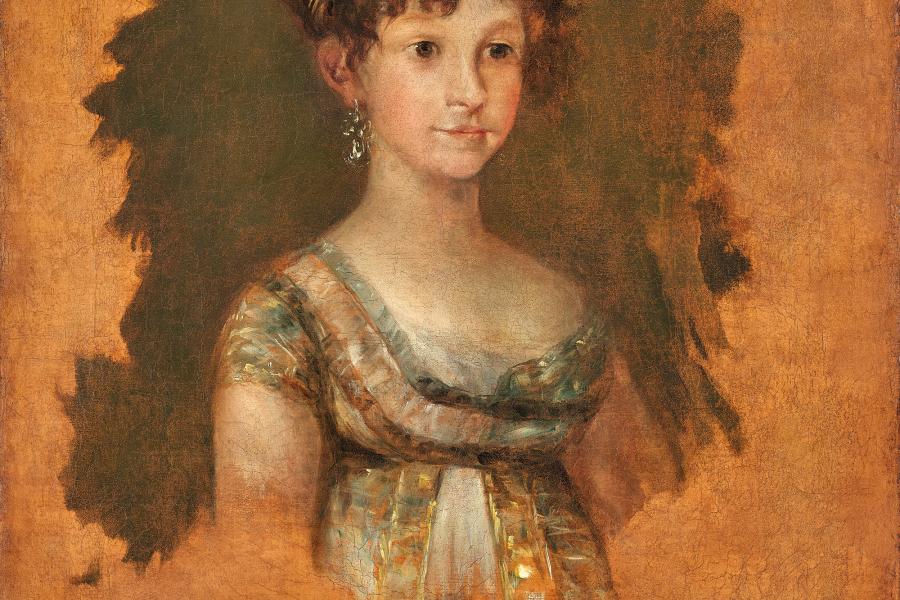 Francisco José de Goya y Lucientes (1746–1828) Porträtskizze der Infantin María Isabel (1789–1848), spätere Königin beider Sizilien, für das „Porträt der Familie Carlos’ IV.”, 71,8 x 59,1 cm, Auktion 24. April 2024, Schätzwert € 300.000 – 400.000