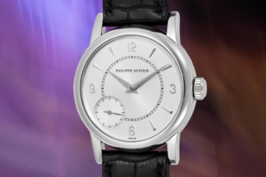 PHILIPPE DUFOUR Duality, Possibly unique 18K white gold with additional lacquered dial and hands set, circa 1999