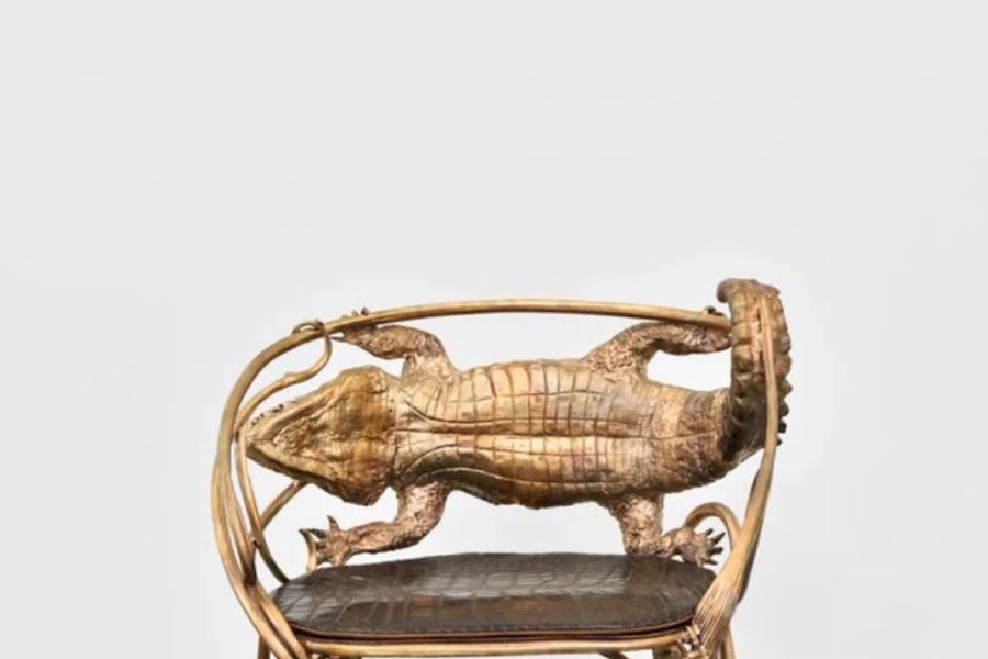 Fauteuil Crocodile, 2015 by Claude Lalanne from Galerie Mitterrand at Design Miami Basel 2024 (Photographer - Rebecca Fanuele)