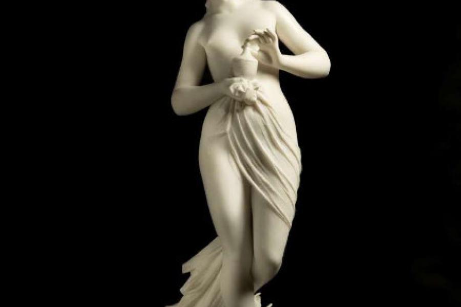 Pandora by Ferdinando Andreini (1843-1922), marble, Italy, circa 1880. Butchoff Antiques, London